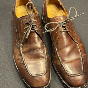 COLE HAAN 10.5 M Dark Brown Apron Toe Leather Oxford